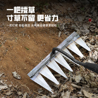 6-Tine Steel Rake Hoe for Weeding, Digging, and Loosening Soil - Farm Tool