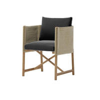 Outdoor Teak Folding Dining Set for Patio Garden Villa - Weatherproof Rattan Chairs & Table