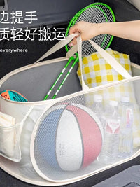 Foldable Car Trunk Organizer Mesh Storage Basket for Sports Gear