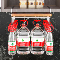 No-Drill Kitchen Storage Rack Under Cabinet Pot Lid Chopping Board Holder Hanging Organizer