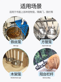 Stainless Steel Hanging Pet Bowl for Dogs and Cats, Anti-Spill Food and Water Feeder for Large Pets