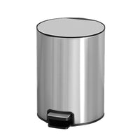 Stainless Steel Round Pedal Bin for Hotel, Kitchen, and Bathroom, Silent Soft-Close