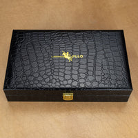 Personalized Kraft Paper Gift Box with Custom Logo - Deep Blue Square Fashion Gift Packaging