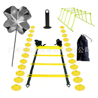 Football & Basketball Training Equipment Set: Marker Discs, Agility Rings, Hurdles, Resistance Parachutes, Agility Ladders for Speed & Physical Traini