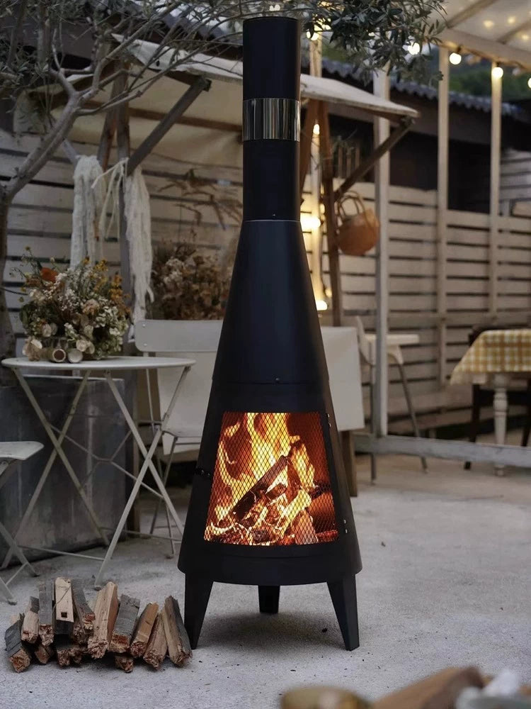 Outdoor Wood Burning Fire Pit Stove for Patio Garden Heating and Bonfires