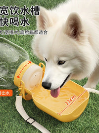 Large Capacity Portable Pet Water Bottle for Dogs, Outdoor Travel Drinking Dispenser with Foldable Bowl