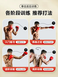 Kids & Adults Boxing Reflex Ball Headband Set for Focus Training and Stress Relief