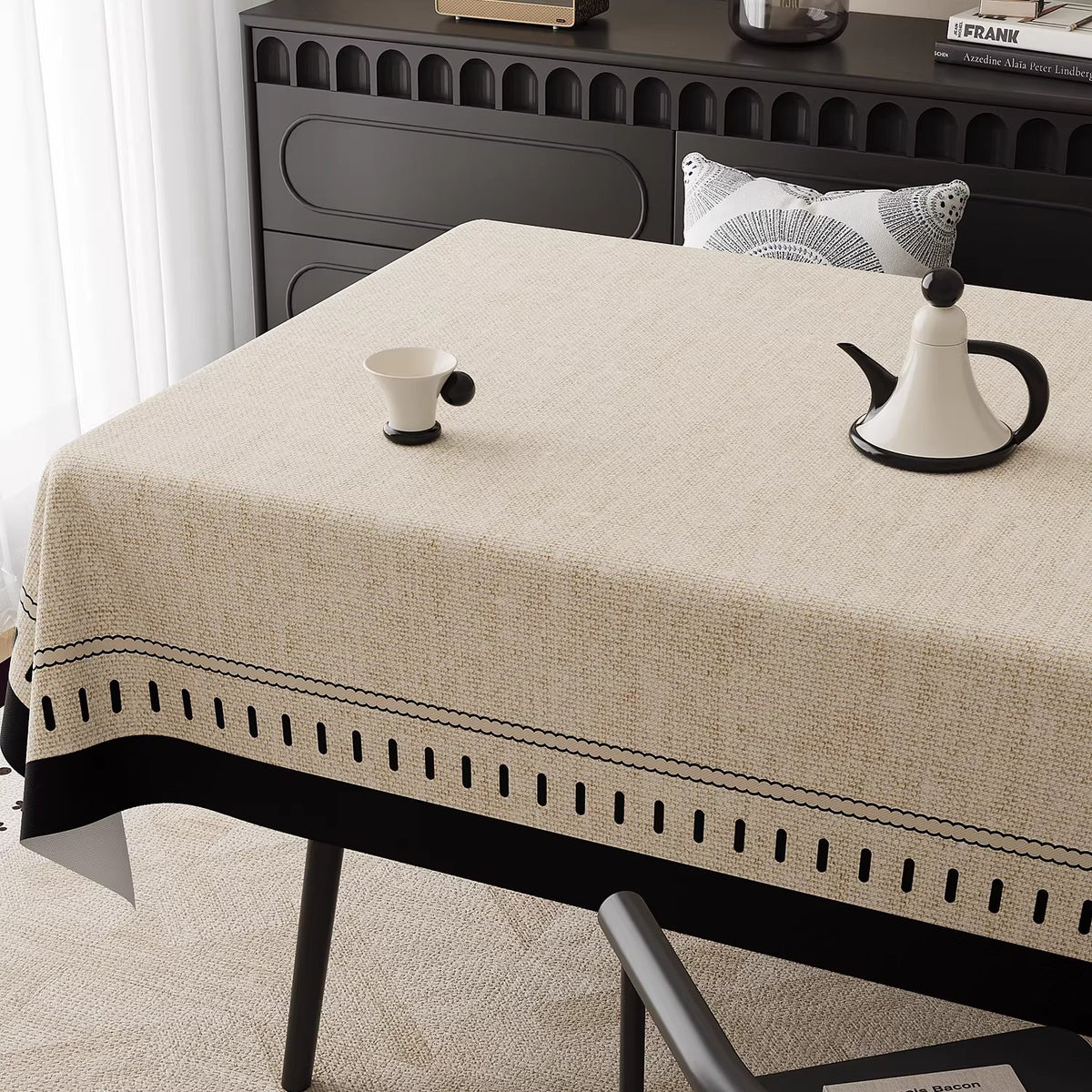 Vintage Style Tablecloth Oil-proof Waterproof Heat-resistant Wash-free Luxury Dining Table Cover French Retro Coffee Table Cloth