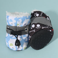 Pet Winter Anti-Scratch Indoor Cat Dog Shoes with Fleece Lining for Small to Medium Breeds