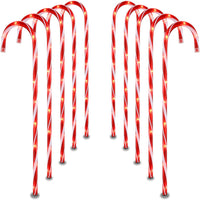 Solar Powered LED Candy Cane Pathway Lights for Christmas Garden Decoration