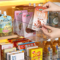 Drawer-Style Kitchen Cabinet Organizer Bins - Clear Stackable Storage for Snacks & Sundries