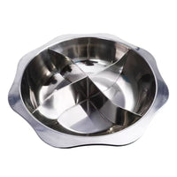 Extra Thick Stainless Steel Octagonal Hot Pot with Dividers for Induction Cooktops