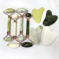 Jade Roller and Gua Sha Set for Face and Body Massage