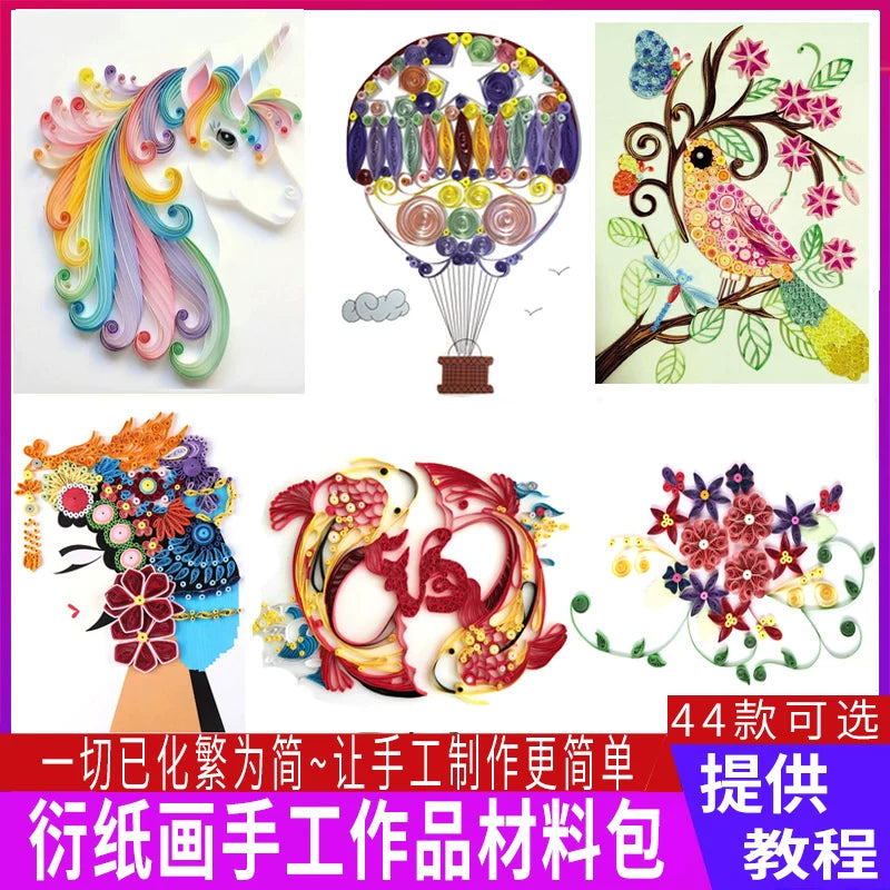Quilling Art Kit for Beginners with Tools and Pre-printed Patterns
