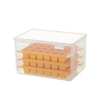 Bainabangsou Food-Grade Plastic Transparent Ice Cube Tray with Lid and Storage Box, Multi-layer Ice Mold