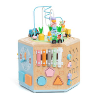 14-in-1 Activity Cube for Babies and Toddlers, Multifunctional Educational Toy with Bead Maze, Shape Sorter, and Magnetic Games