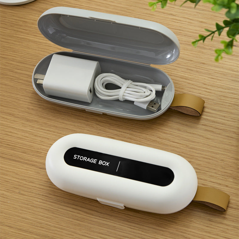Japanese Style Multi-functional Data Cable Charger Storage Box Portable Handheld Glasses Case Dustproof Pressure-resistant