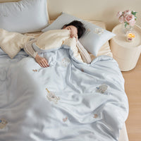 Cartoon Tencel Lyocell Bedding Set, Silky Cool Touch, Summer Duvet Cover & Sheet Set