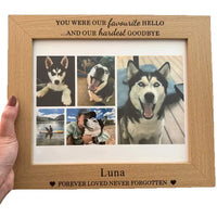 Custom Pet Memorial Photo Frame Wooden Desktop Display Gift