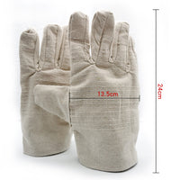 Canvas Work Gloves Heat Resistant Wear-proof Double Layer Protection for Welding and Mechanical Tasks