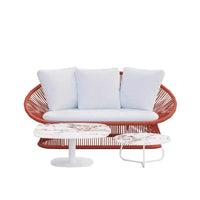 Outdoor Wicker Sofa Set Aluminum Alloy Frame Weatherproof Patio Garden Furniture
