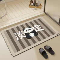 Cartoon Animal Diatomaceous Earth Bath Mat Quick Dry Non-Slip Absorbent Floor Mat for Bathroom Entryway