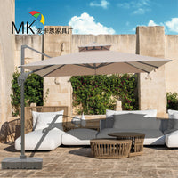 Outdoor Cantilever Patio Umbrella with Base for Garden, Deck, and Commercial Use