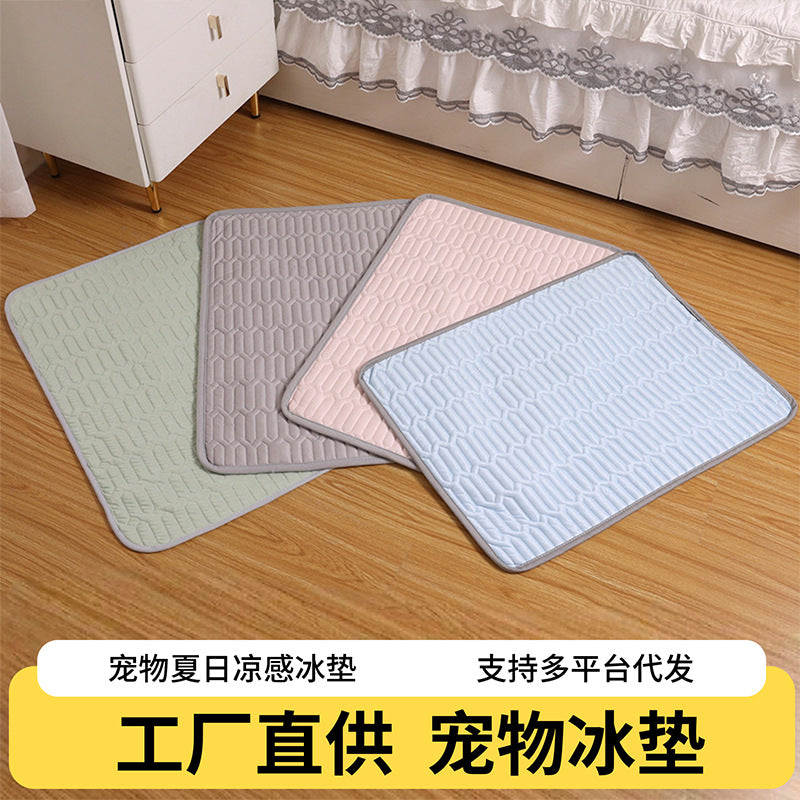Pet Cooling Mat for Cats and Dogs, Washable Ice Silk Pad for Summer