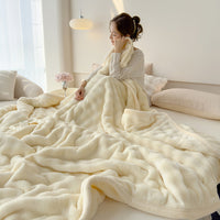 Luxury Rabbit Velvet Blanket Double-Sided Thickened Multi-functional Air Conditioning Blanket Nap Cover Gift Blanket