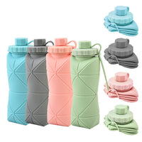Collapsible Silicone Water Bottle for Travel and Sports, Portable and Lightweight with Lid, Customizable Logo