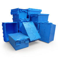 Stackable Logistics Container with Lid, Insulated Plastic Storage Box for Fresh Produce and Cold Chain Transport