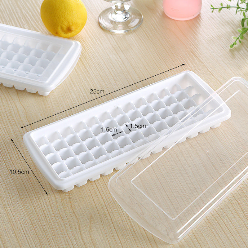 Square Ice Cube Tray with Lid, PP Material, Quick Freeze Ice Box Mold for Refrigerator