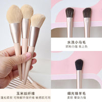 Muted Tone 12-Piece Makeup Brush Set with Soft Synthetic Bristles for Face and Eyes