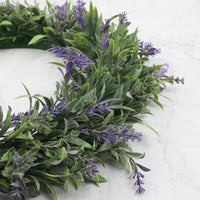 Artificial Lavender Wreath Door Decor Christmas Window Display Green Plant Fake Flower Ornament