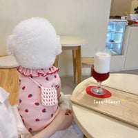 Pet Strawberry Print Undershirt for Small Dogs and Cats