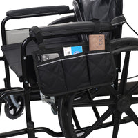 Wheelchair Armrest Side Storage Bag Multi-Pocket Stroller Organizer
