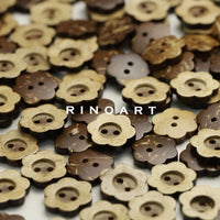 RuoNai Eco-Friendly Plum Blossom Coconut Shell Buttons for DIY Crafts and Apparel