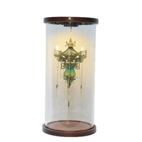 Puzzlesome DIY Model Display Case with Rotating LED Base and Dustproof Glass Cover