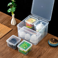 Dustproof Transparent Plastic Tea Cup and Teabag Organizer Box with Lid for Desktop