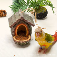 European Garden Hanging Bird Feeder House Resin Craft Ornament
