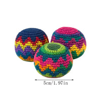 Hand-Knitted Footbag Hacky Sack Set for Juggling and Foot Games