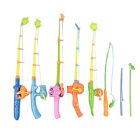 Kids Magnetic Fishing Rod Toy Retractable Hand-Crank Thickened Plastic Fishing Pole