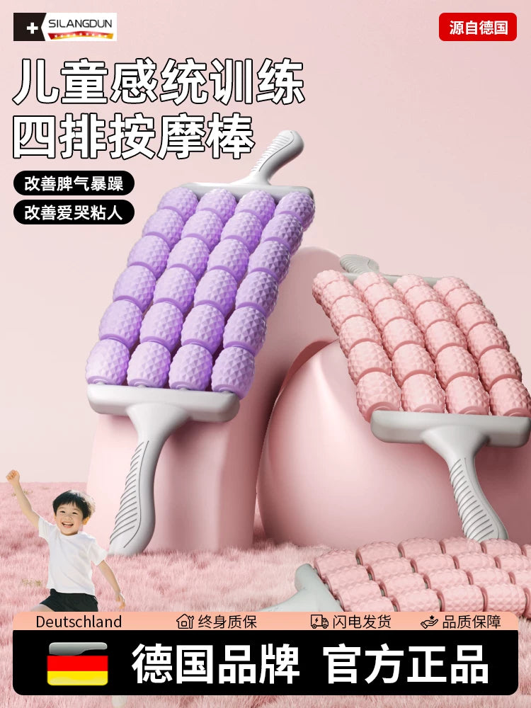 SLD Flexible 4-Row Massage Roller for Sensory Integration and Muscle Stimulation