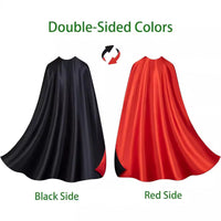 Reversible Halloween Hero Cape for Cosplay Costumes