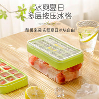 Stackable Silicone Ice Cube Tray with Lid and Storage Bin, Easy Release Ice Maker Mold for Home Bar