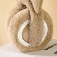 Cute Cat Ear Foldable Earmuffs for Kids, Plush Warm Winter Ear Covers
