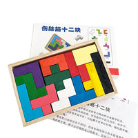 Wooden Brain Teaser Puzzle Set for Kids and Adults, Educational Intelligence Toy
