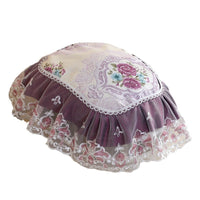 Lace Microwave Oven Dust Cover and Rice Cooker Mat, Oval/Round Tablecloth for Home Appliances