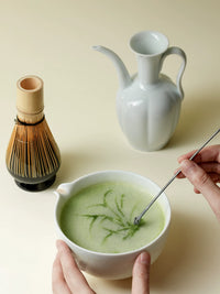 Handmade Ceramic Matcha Bowl and Whisk Set, Japanese Style Tea Ceremony Tools