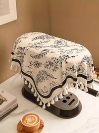 Dust Cover for Coffee Machine, Air Fryer, Blender, and Tea Sets - Fern Leaf Rose Pattern
